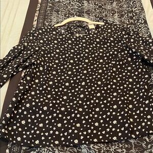 H&M Black and White Floral Blouse